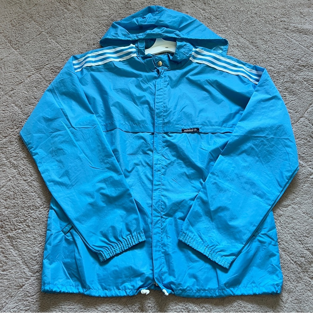 Vtg Adidas Nylon Blend Windbreaker Jacket Preppy Minimalist Sporty Retro Size S